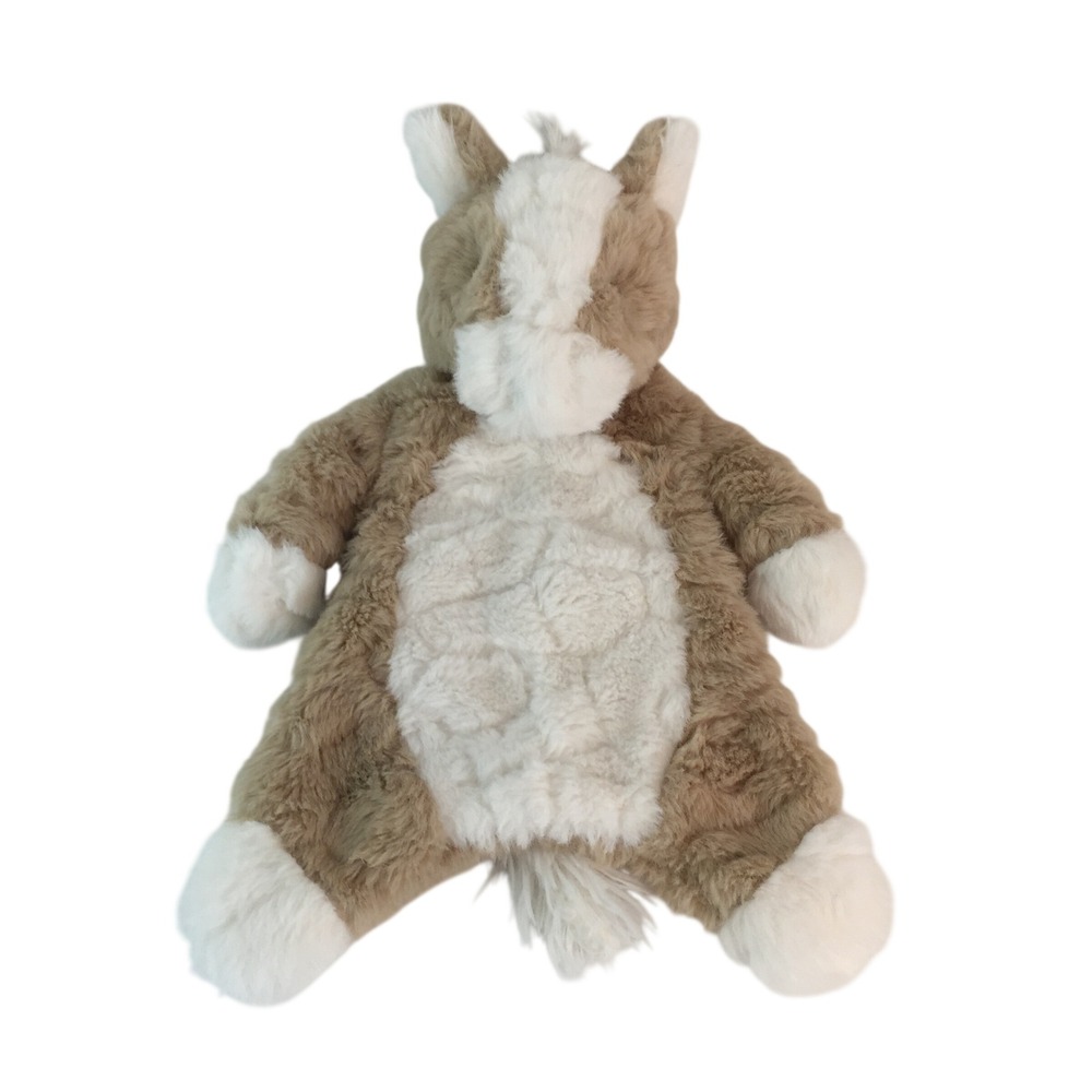 Mud Pie MUDPIE Horse Lovey 15in Tan White Flat Security Blanket Pony Nursery Toy
